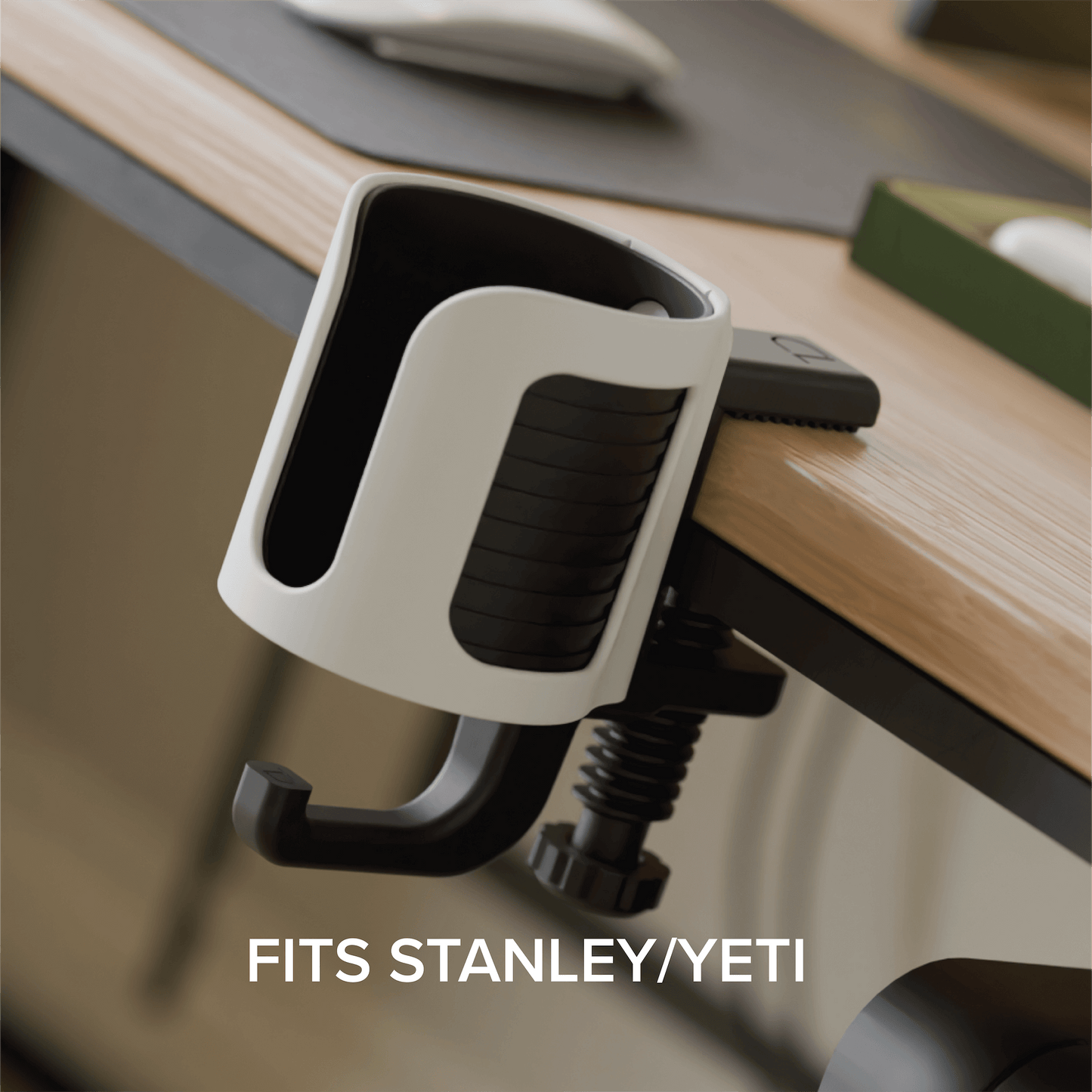 Cup.Nest – Clamp-On Desk Holder for Cups + Headphones