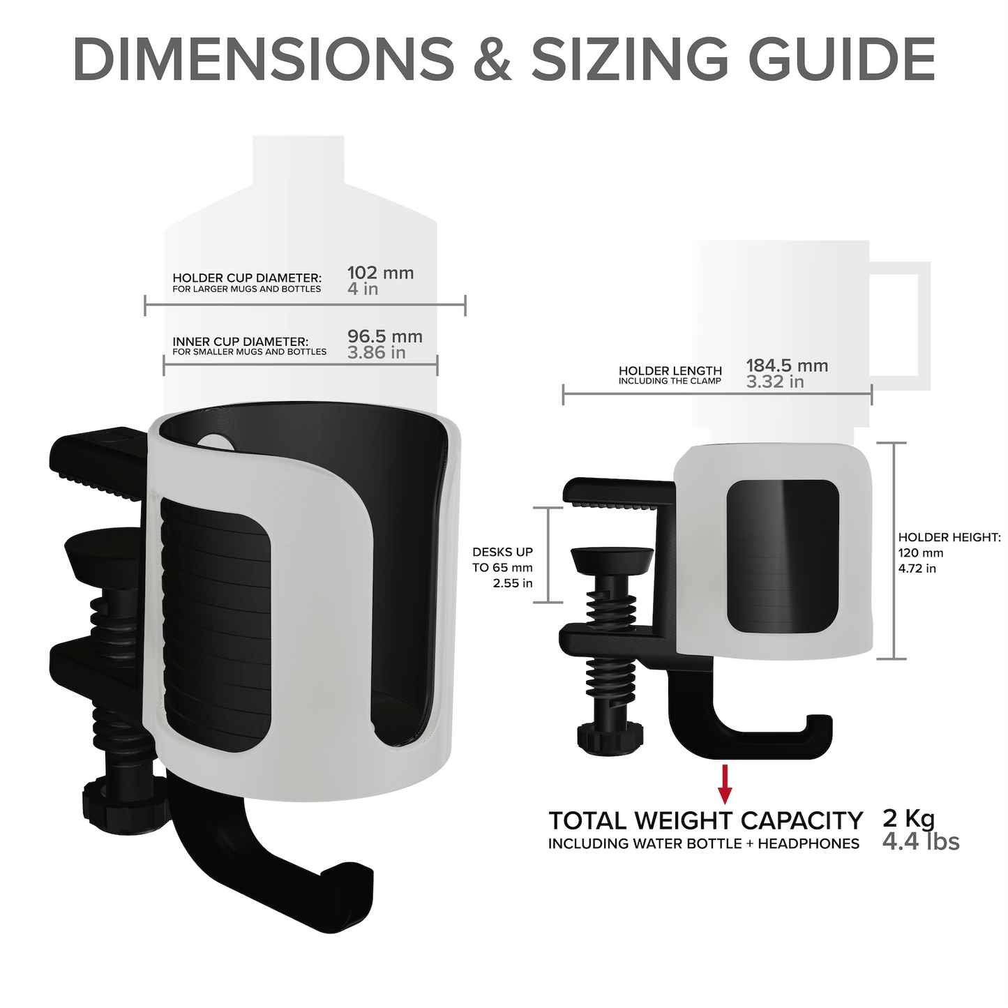 Cup.Nest – Clamp-On Desk Holder for Cups + Headphones