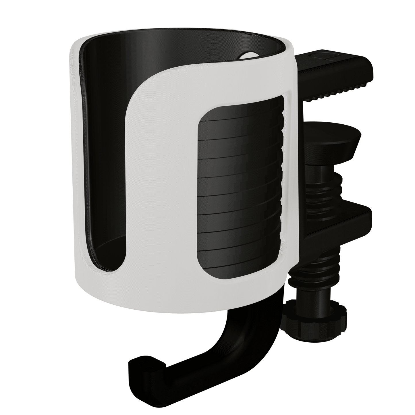 Cup.Nest – Clamp-On Desk Holder for Cups + Headphones