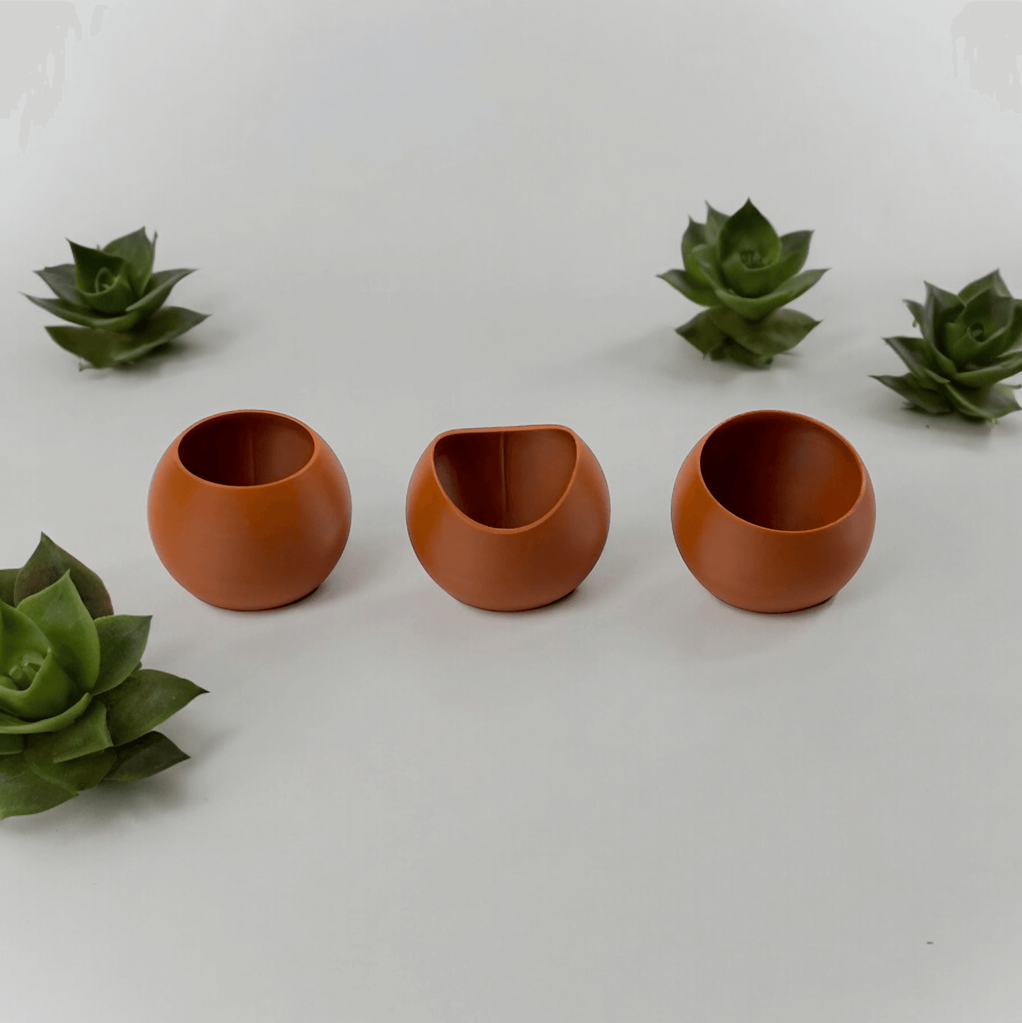 Terra Vessels. Three compact and versatile planters for small plants.