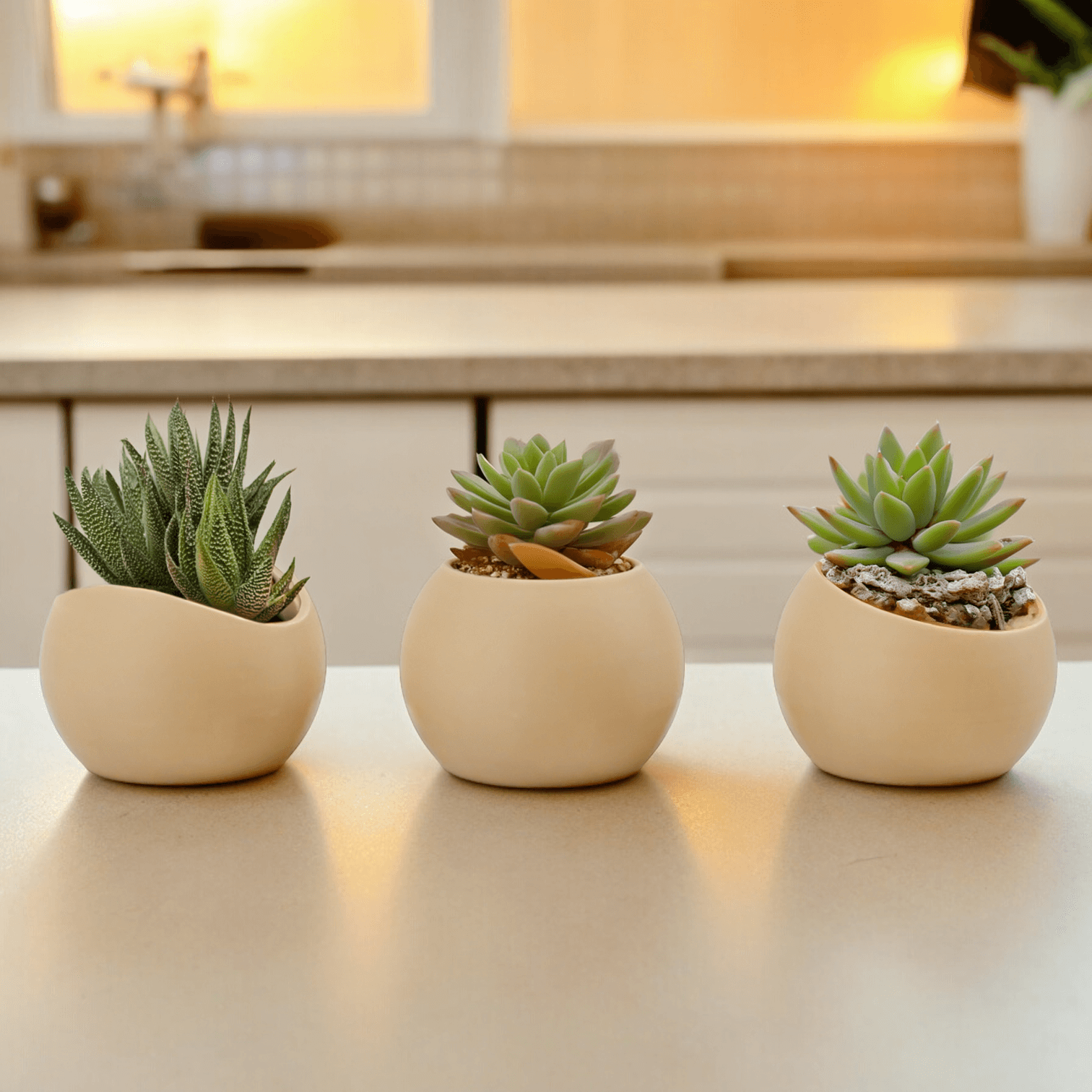 Terra Vessels. Three compact and versatile planters for small plants.